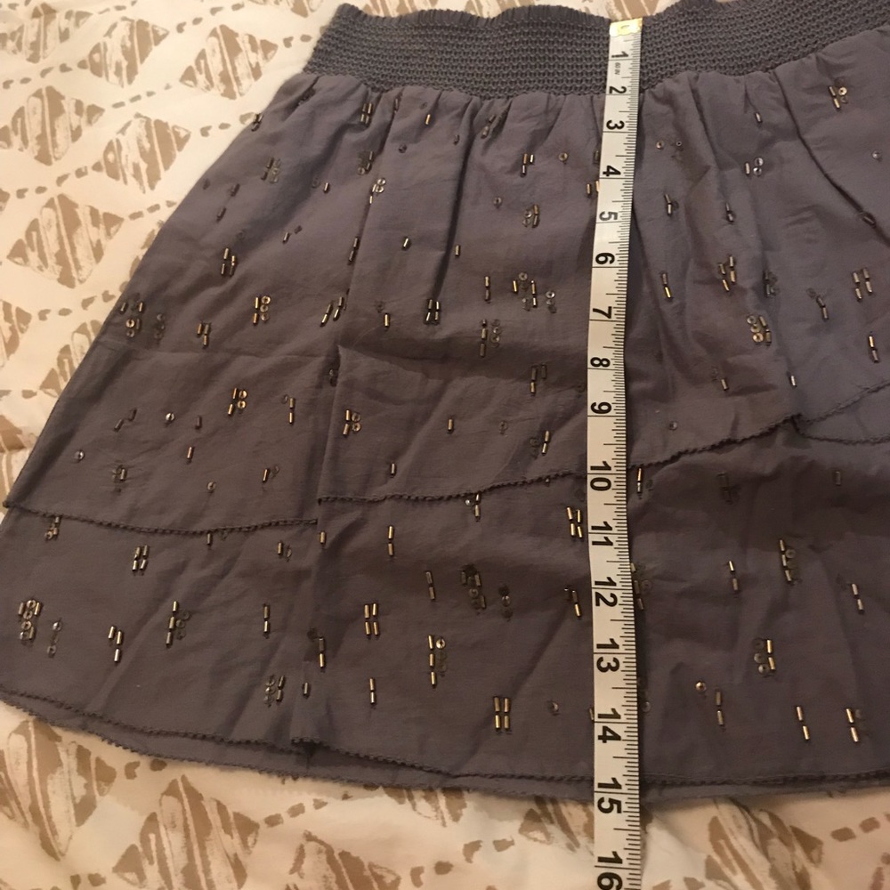 Dark Gray Skirt with Gunmetal Beading Medium Size - Picture 6 of 8